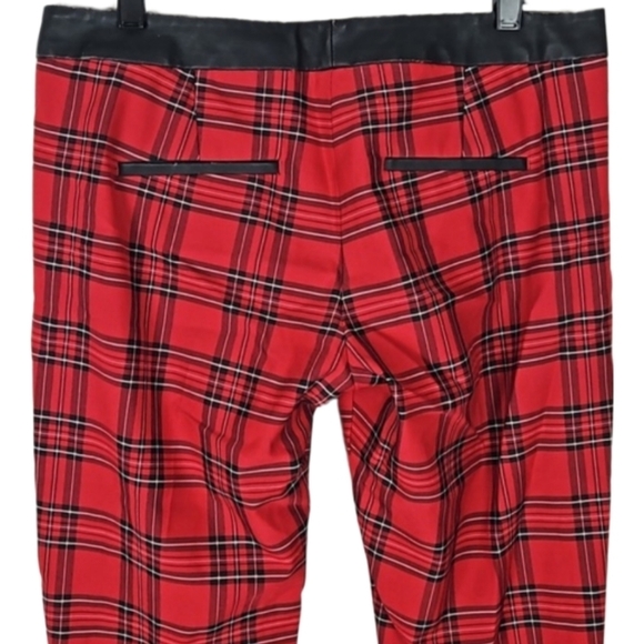 Express Dress Pants Retro Columnist Red Black Plaid, Size 8R - Picture 4 of 8